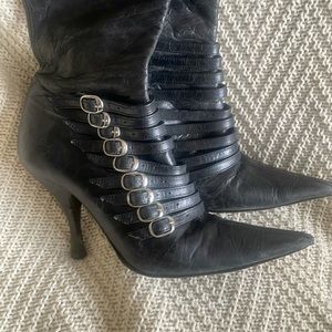Bebe vintage leather buckle boots 7.5